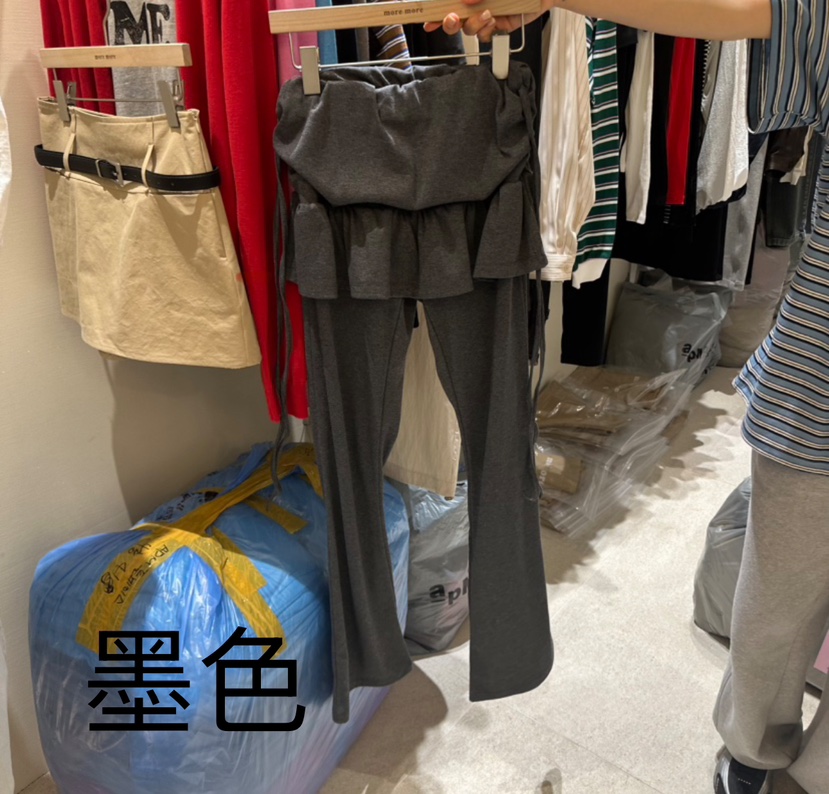 MOREMORE東大門實拍女裝新品真品熱賣休閑職業裙褲荷葉邊褶皺more more裙褲圖色2