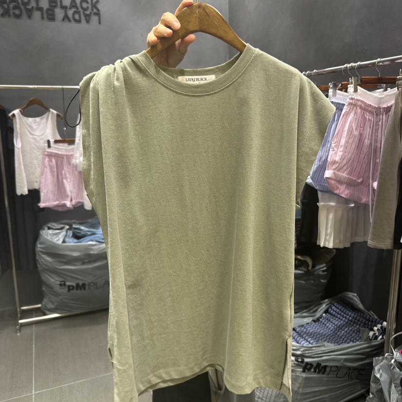 LADYBLACK韓國直郵女裝新品25春夏真品職業熱賣時尚休閑T恤LADYBLACKT恤圖色2