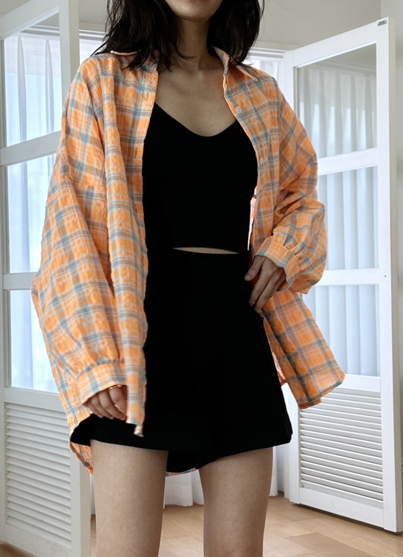CLASSY-O韓國代購女裝新款推薦真品25春夏人氣襯衫蕾絲衫格紋CLASSY-O襯衫/蕾絲衫圖色3