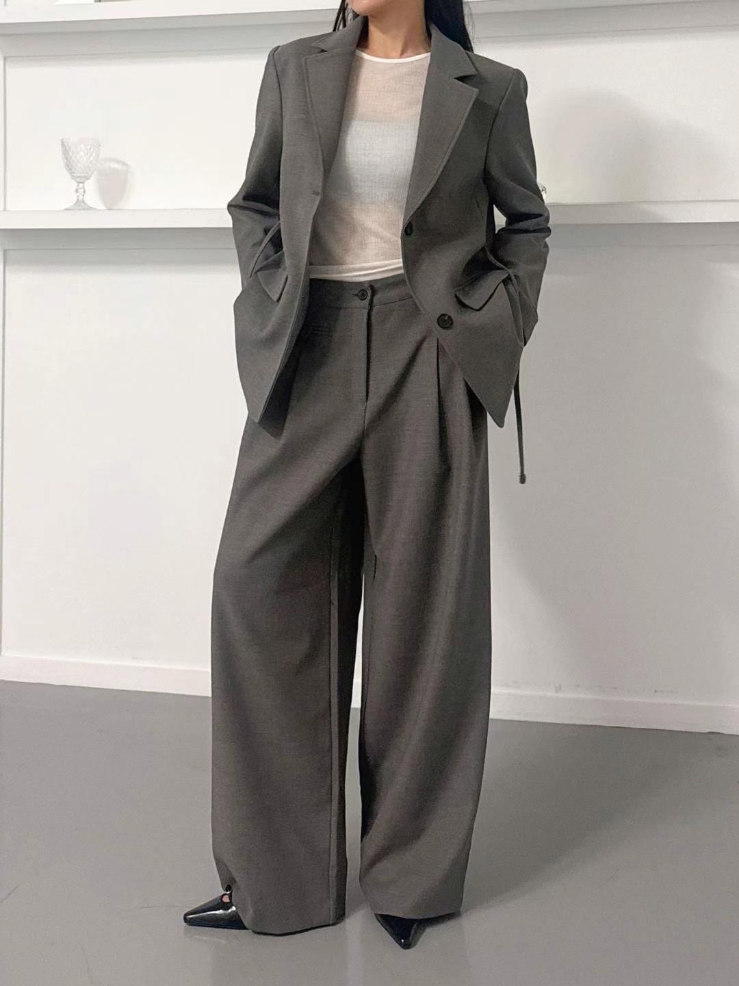 RUNWAY韓國直郵㊣東大門實拍女裝新品25春夏職業夾克套裝腰帶RUNWAY-OT夾克