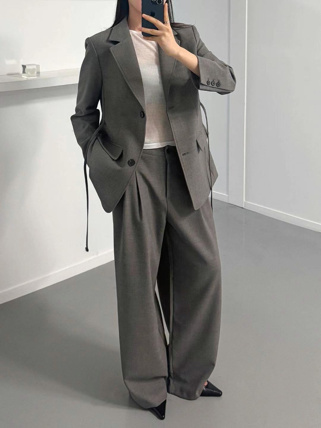 RUNWAY韓國直郵㊣東大門實拍女裝新品25春夏職業夾克套裝腰帶RUNWAY-OT夾克
