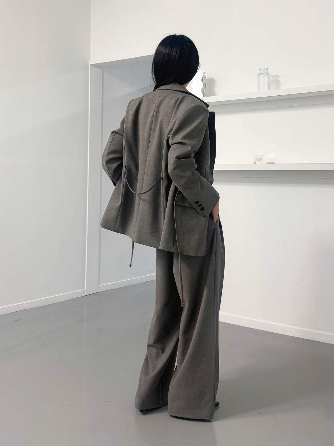 RUNWAY韓國直郵㊣東大門實拍女裝新品25春夏職業夾克套裝腰帶RUNWAY-OT夾克