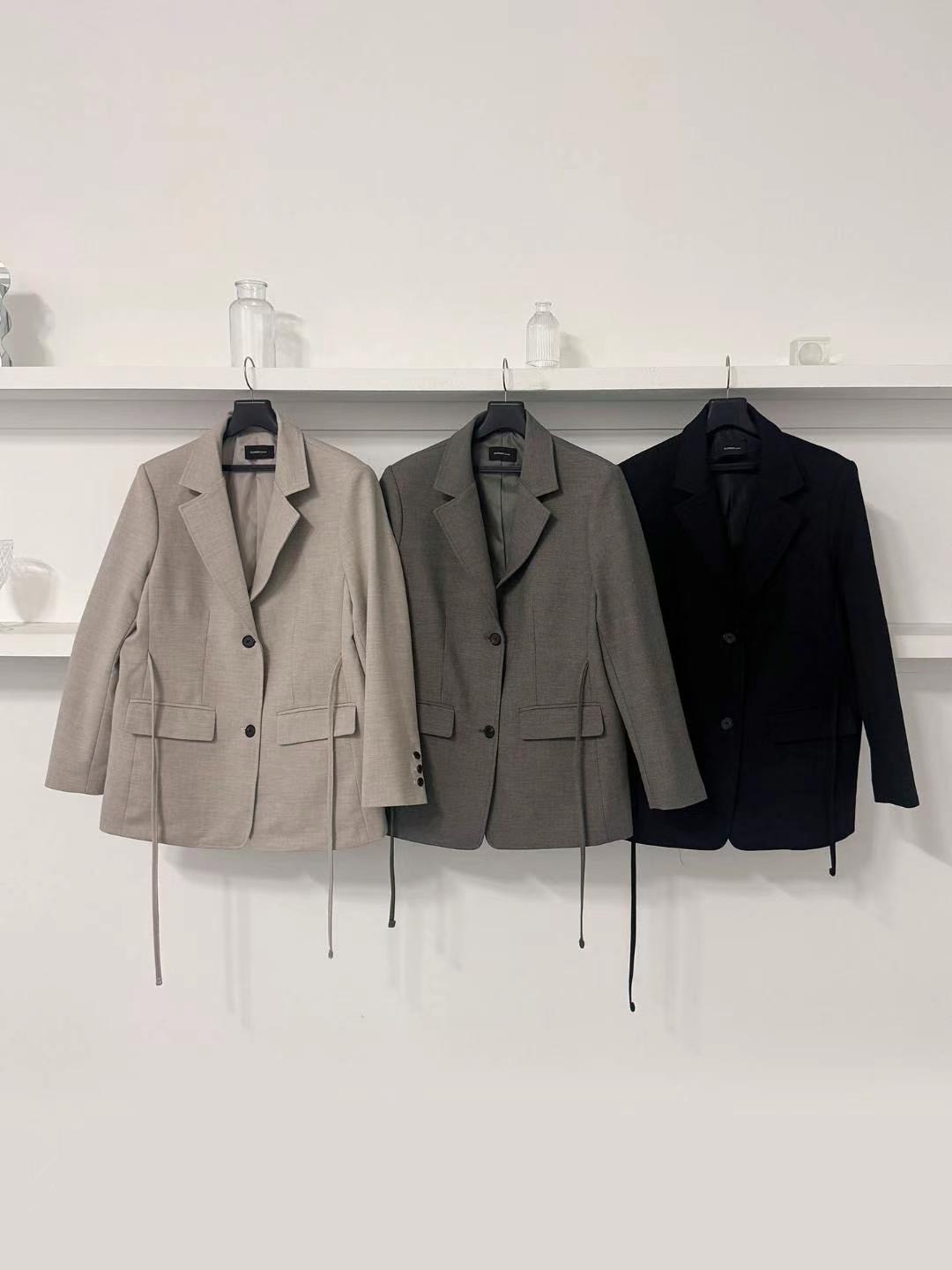 RUNWAY韓國直郵㊣東大門實拍女裝新品25春夏職業夾克套裝腰帶RUNWAY-OT夾克圖色3左三色