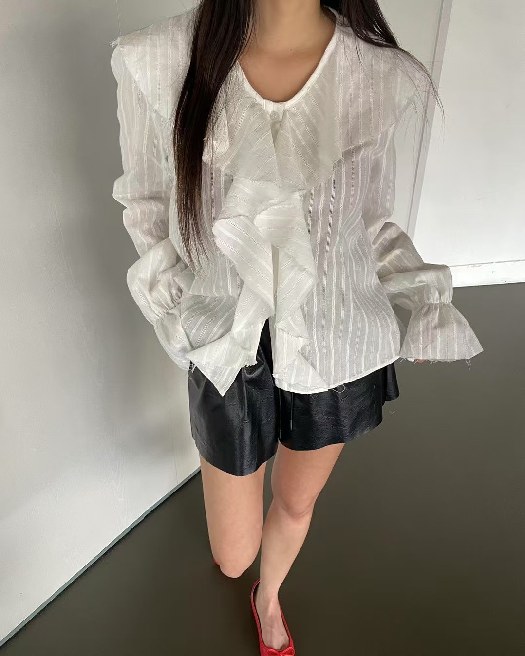 JAD韓國㊣直郵東大門代購女裝新品熱賣時尚推薦人氣襯衫蕾絲衫A.SOLE襯衫/蕾絲衫
