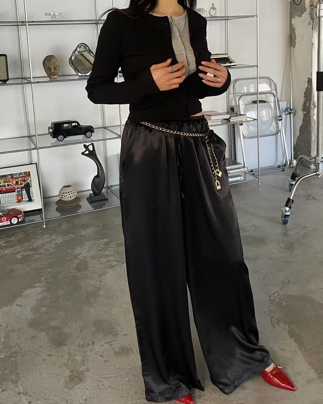 JAD韓國㊣直郵東大門代購女裝新品休閑熱賣職業時尚25春夏休閑褲A.SOLE休閑褲