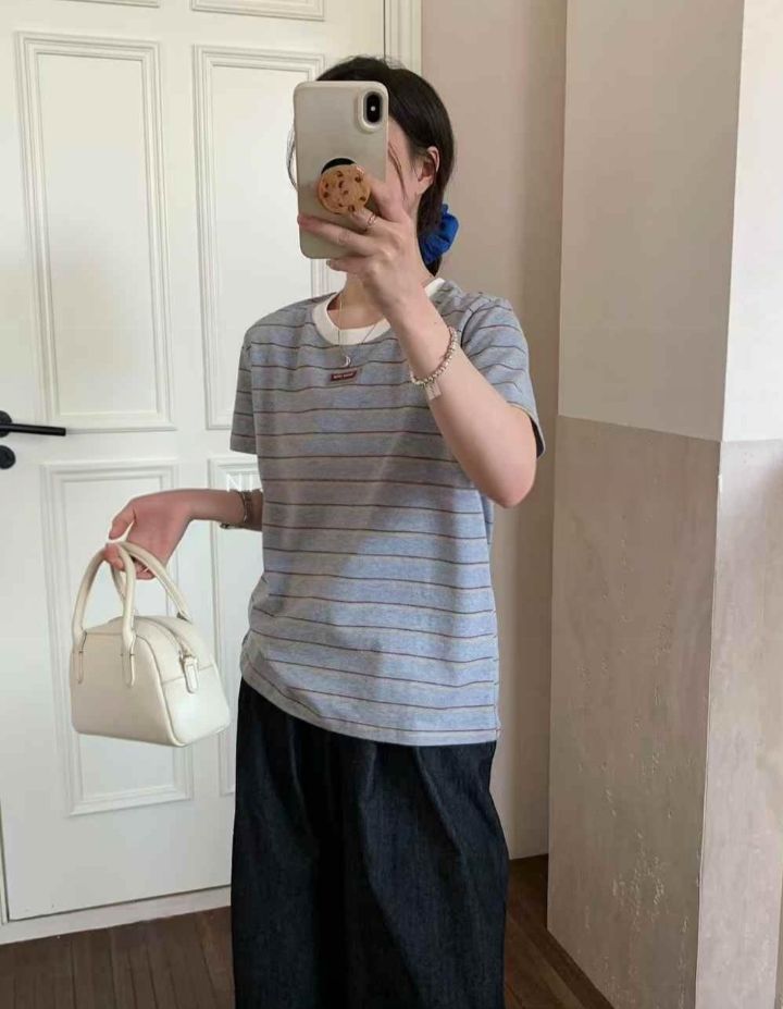 BELLINO293韓國直郵㊣東大門實拍女裝新品休閑人氣職業時尚T恤BOBBIE DOLLT恤
