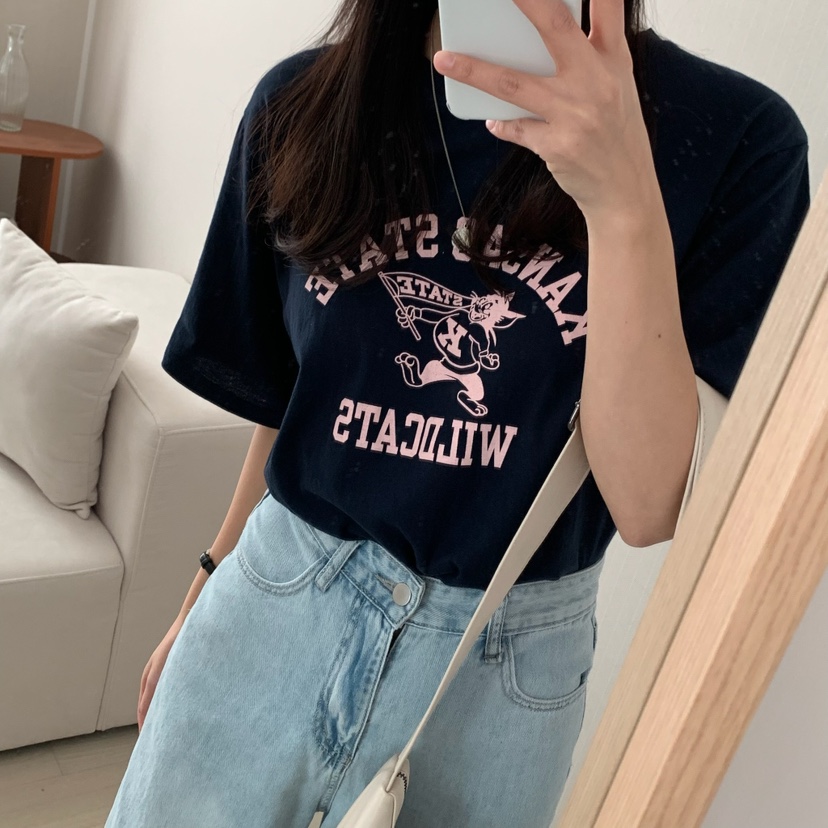 HELLO JINI韓國直郵㊣東大門實拍女裝新品職業休閑熱賣T恤HELLO JINIT恤