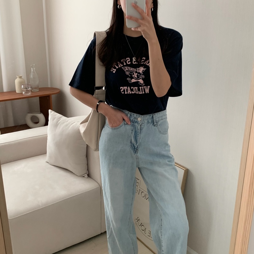 HELLO JINI韓國直郵㊣東大門實拍女裝新品職業休閑熱賣T恤HELLO JINIT恤