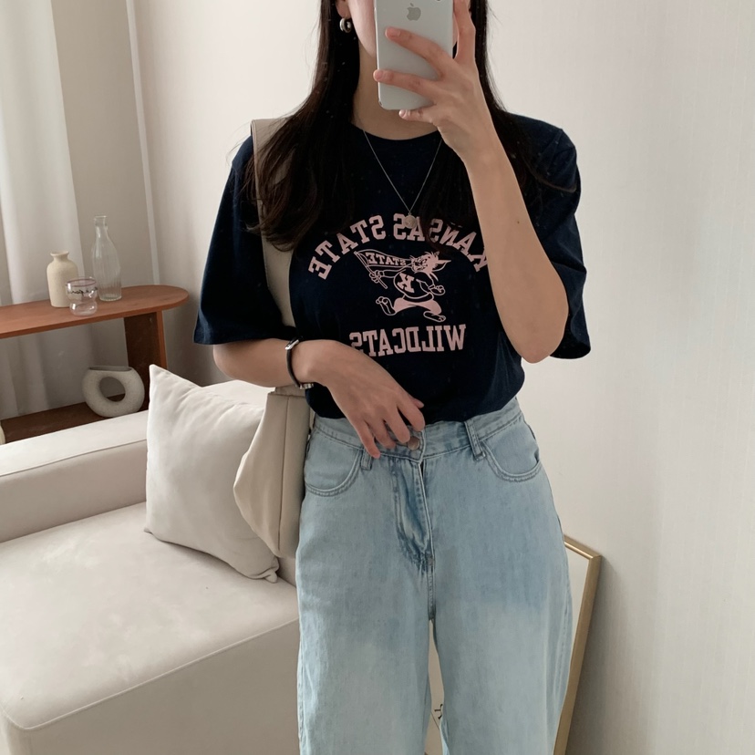 HELLO JINI韓國直郵㊣東大門實拍女裝新品職業休閑熱賣T恤HELLO JINIT恤