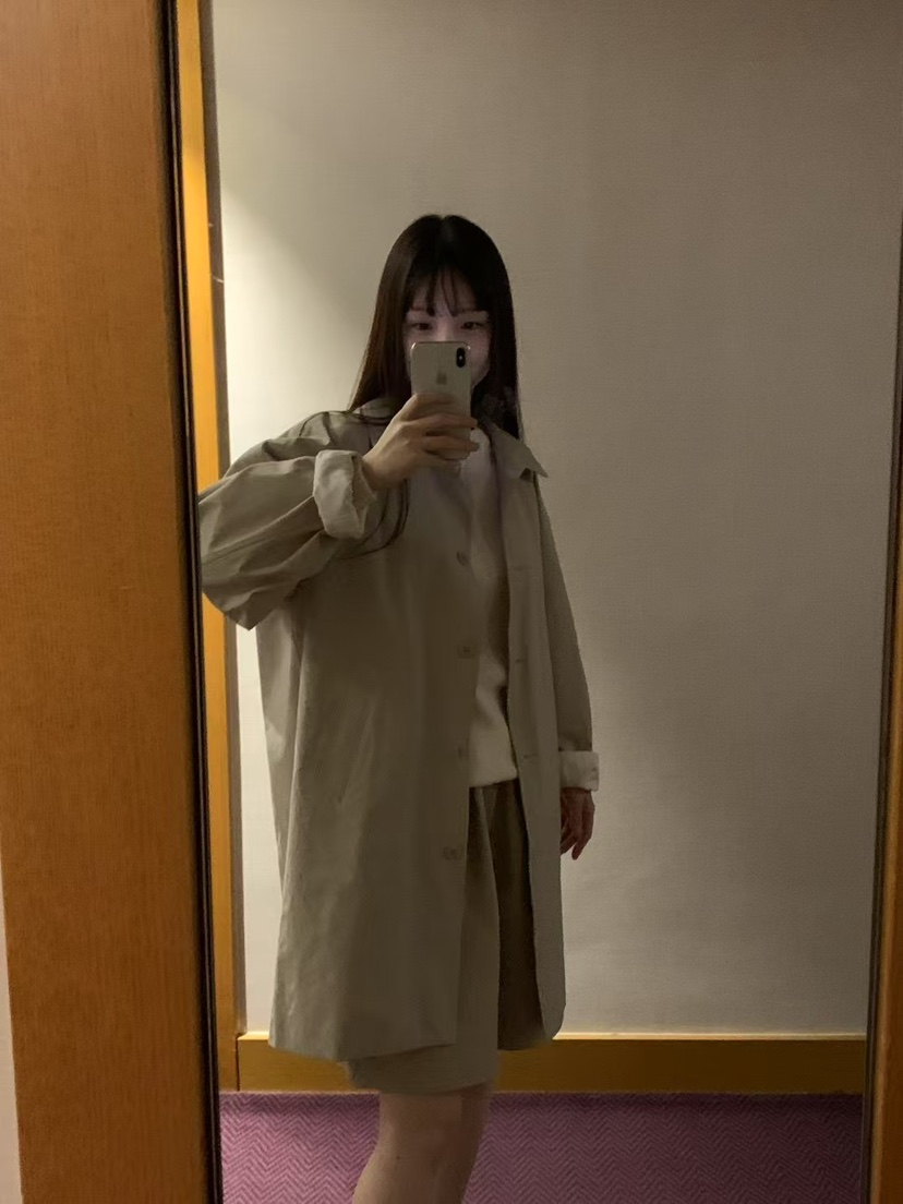 TAF韓國直郵㊣東大門實拍女裝新品推薦職業休閑時尚長款風衣TAF長款風衣