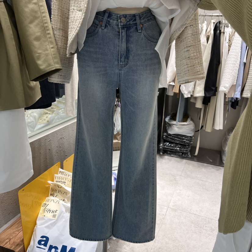 BRONZE直郵韓國代購㊣女裝新款時尚熱賣人氣推薦職業牛仔褲BRONZE牛仔褲