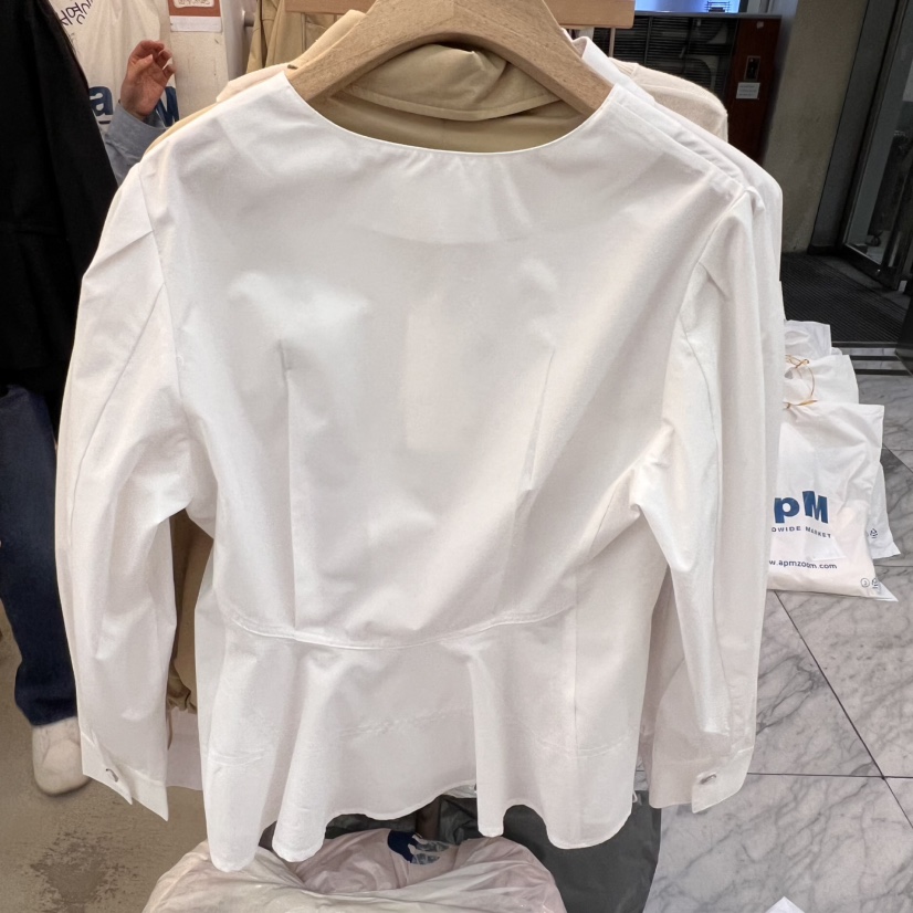 AFTERGLOW直郵韓國代購㊣女裝新品熱賣職業襯衫蕾絲衫含腰繩AFTERGLOW襯衫/蕾絲衫