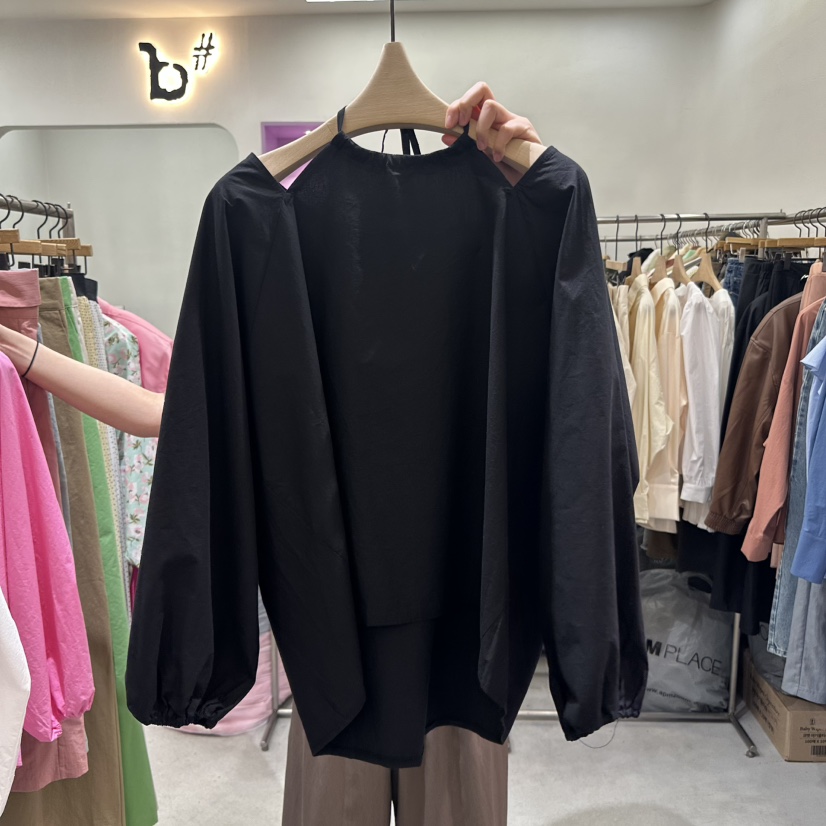 BISHOP韓國直郵㊣女裝新品推薦人氣熱賣職業25春夏休閑長袖T恤b#/BISHOP長袖T恤圖色2