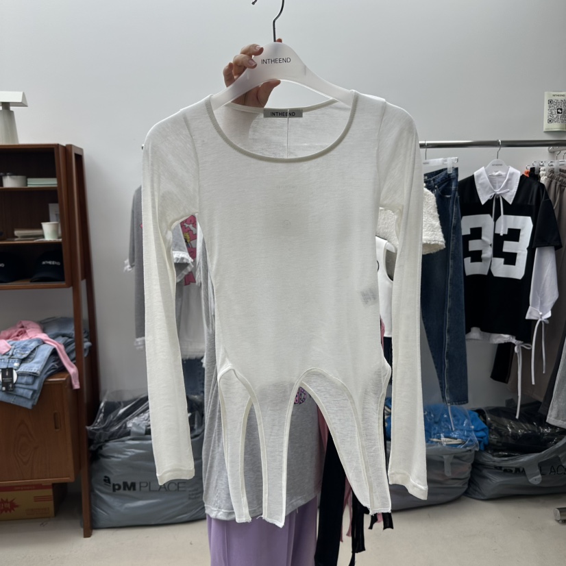 INTHEEND直郵韓國代購㊣女裝新品職業人氣時尚25春夏長袖T恤INTHEEND長袖T恤圖色3