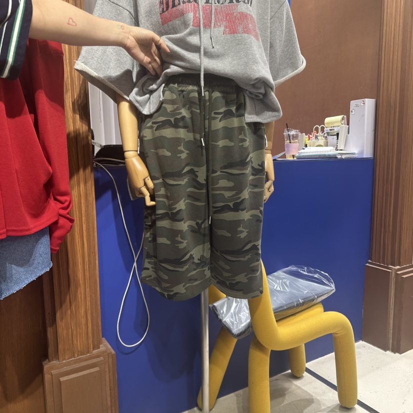 AMOUR韓國直郵㊣女裝新品時尚25春夏人氣推薦熱賣職業短褲迷彩AMOUR短褲