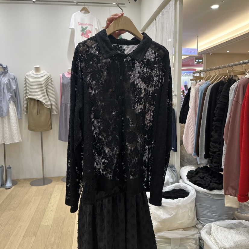FURE韓國直郵㊣東大門實拍女裝新品熱賣職業休閑襯衫蕾絲衫FURE襯衫/蕾絲衫圖色2