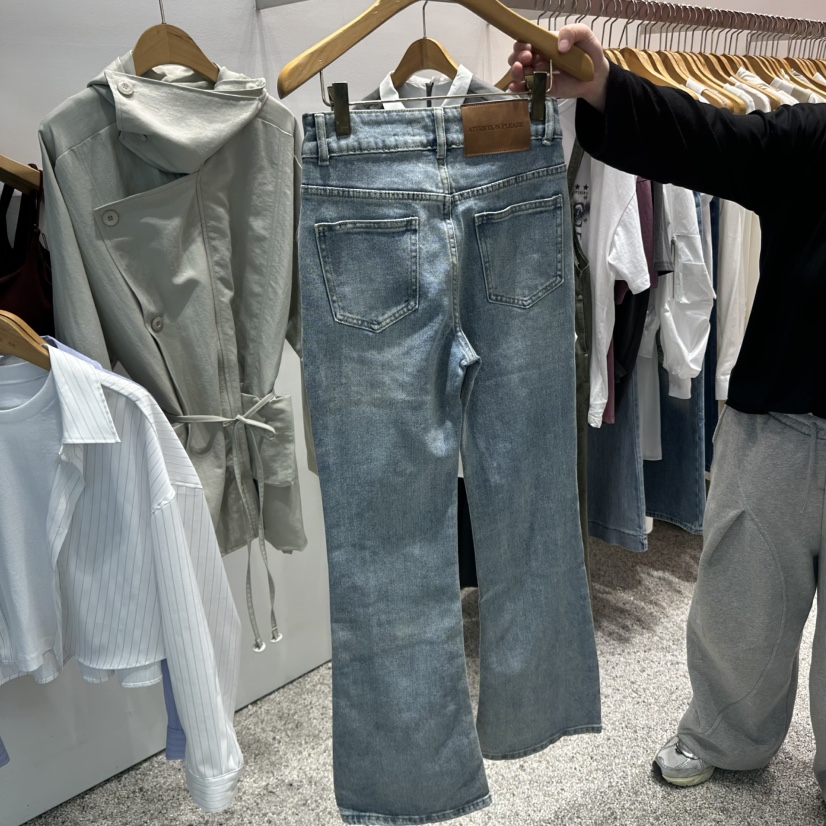ATPZ韓國㊣直郵東大門代購女裝新款時尚推薦休閑牛仔褲喇叭ATTENTION PLEAES牛仔褲