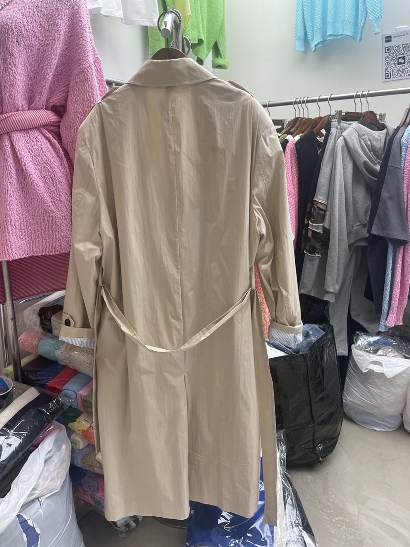 PAIRING韓國代購女士新款真品熱賣休閑時尚25春夏長款風衣含腰帶PAIRING長款風衣