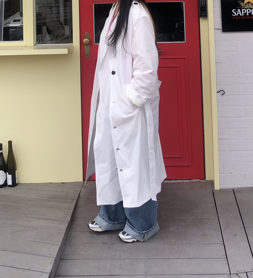 PAIRING韓國代購女士新款真品熱賣休閑時尚25春夏長款風衣含腰帶PAIRING長款風衣