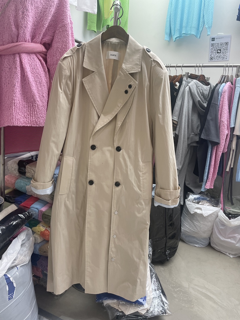 PAIRING韓國代購女士新款真品熱賣休閑時尚25春夏長款風衣含腰帶PAIRING長款風衣圖色1