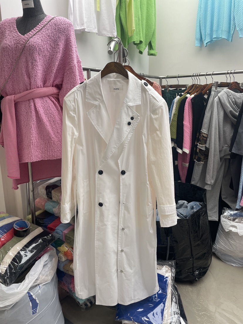 PAIRING韓國代購女士新款真品熱賣休閑時尚25春夏長款風衣含腰帶PAIRING長款風衣圖色2