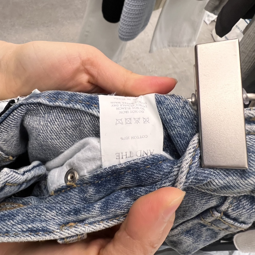 AND THE韓國㊣直郵東大門代購女裝新品職業人氣休閑牛仔褲AND THE牛仔褲