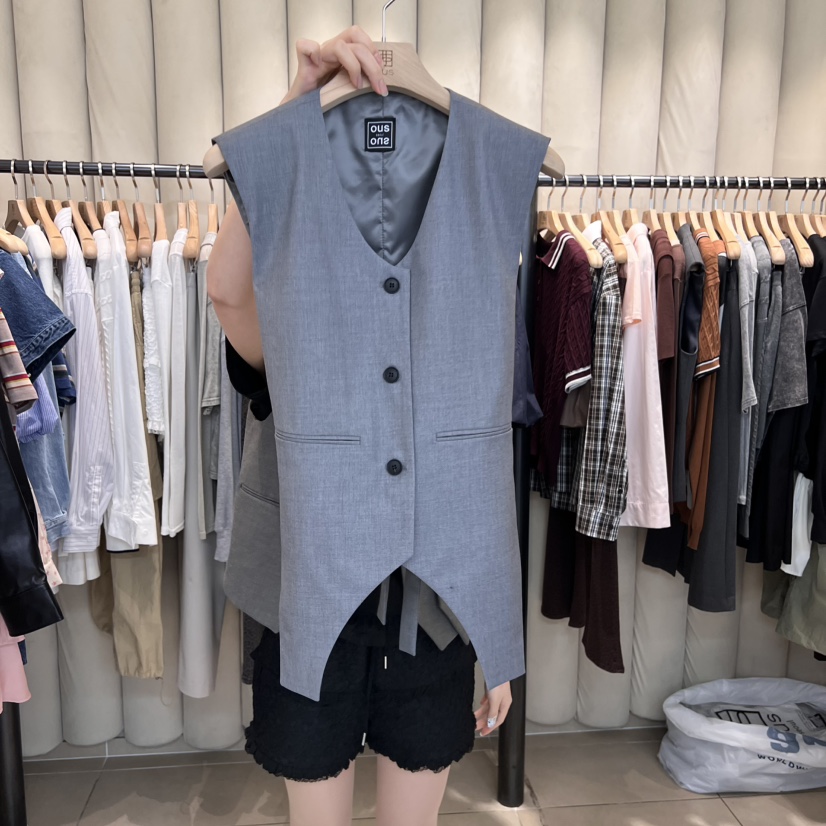 OUS/INCH-L直郵韓國代購㊣女裝新品休閑人氣25春夏熱賣馬甲OUS/INCH馬甲