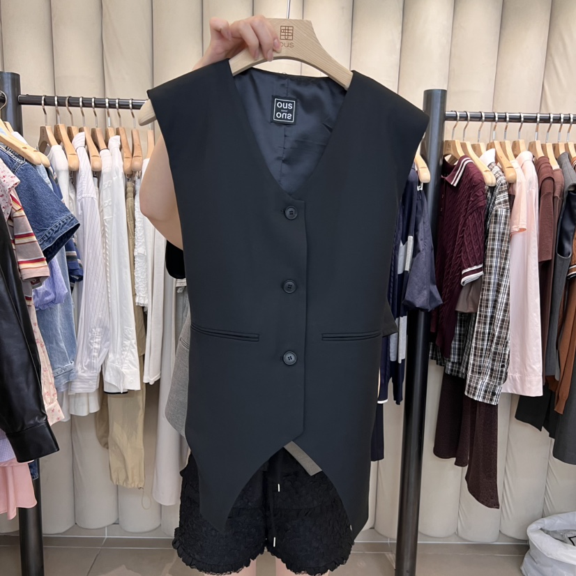 OUS/INCH-L直郵韓國代購㊣女裝新品休閑人氣25春夏熱賣馬甲OUS/INCH馬甲圖色2