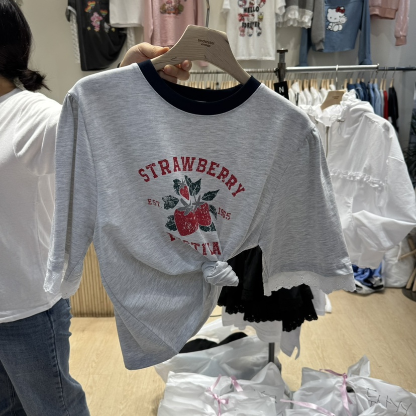 UNDERSTAR_VINTAGE直郵韓國代購㊣女裝新款休閑推薦時尚T恤UNDERSTAR_VINTAGET恤圖色2