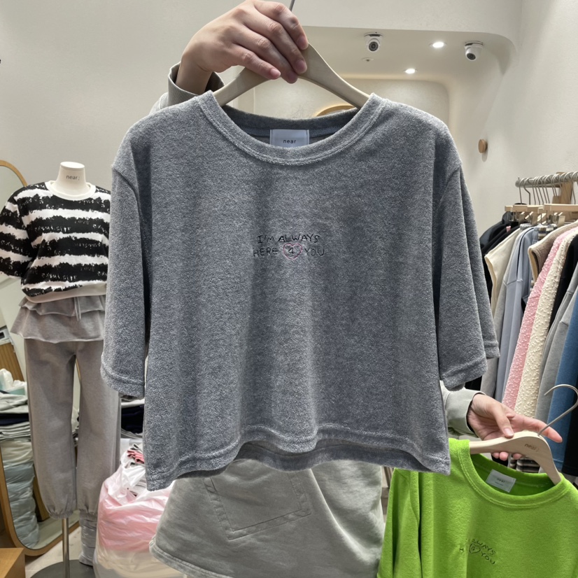 NEAR韓國直郵㊣女裝新品25春夏休閑職業推薦人氣熱賣時尚T恤NEART恤圖色2