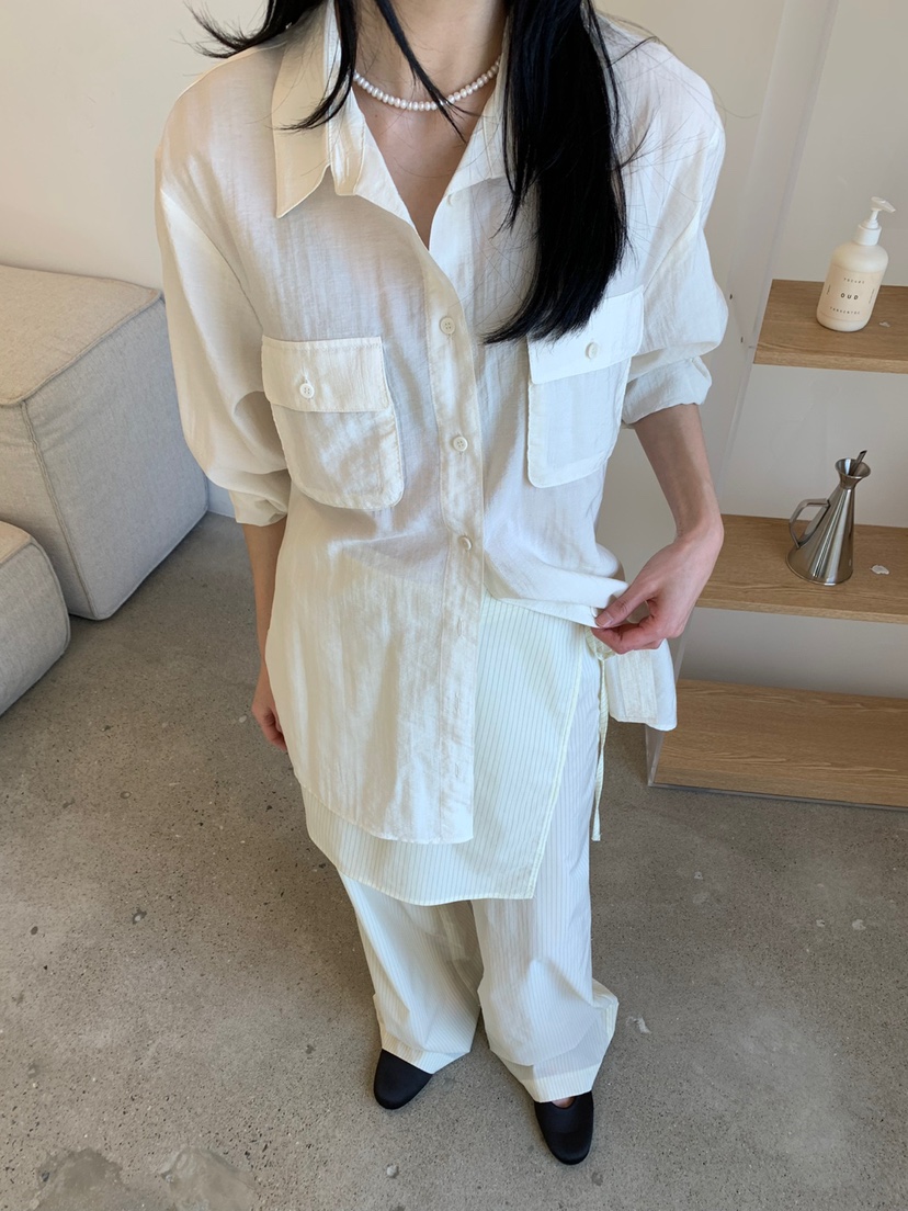 FAVE直郵韓國代購㊣女裝新款人氣休閑熱賣職業推薦襯衫蕾絲衫FAVOURITE襯衫/蕾絲衫