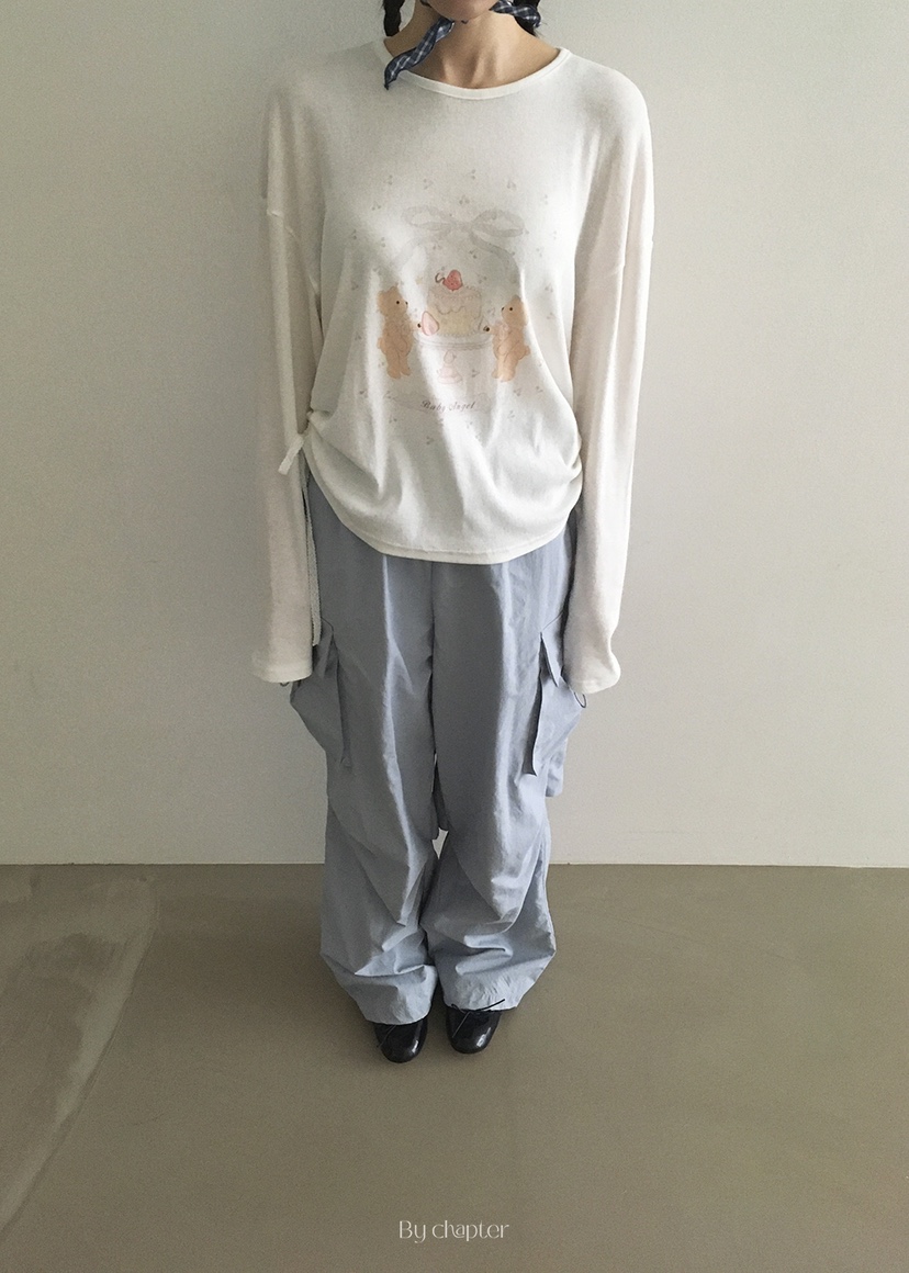 BY CHAPTER韓國直郵㊣東大門實拍女裝新款25春夏休閑長袖T恤Chapter長袖T恤