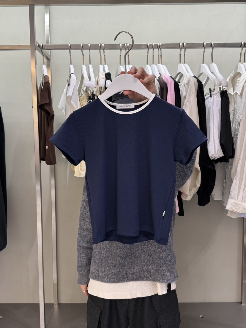 FAVE韓國㊣直郵東大門代購女裝新品職業25春夏休閑人氣推薦T恤FAVOURITET恤圖色2