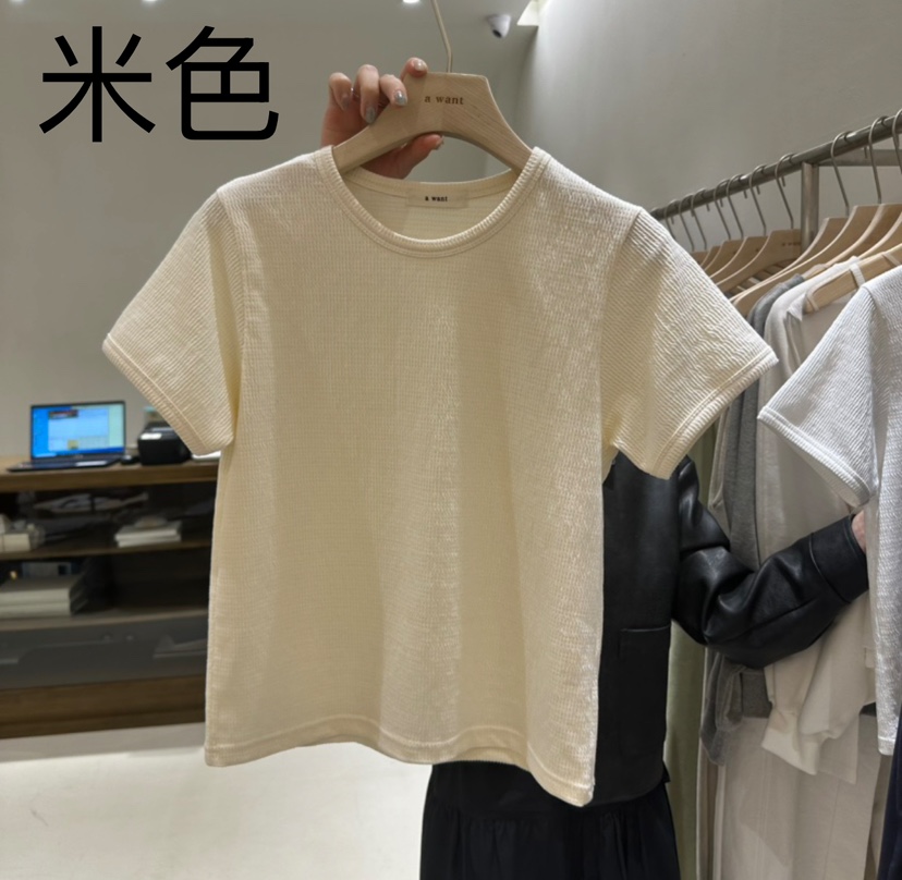 A WANT直郵韓國代購㊣女裝新款時尚熱賣職業人氣休閑25春夏T恤A WANTT恤圖色2