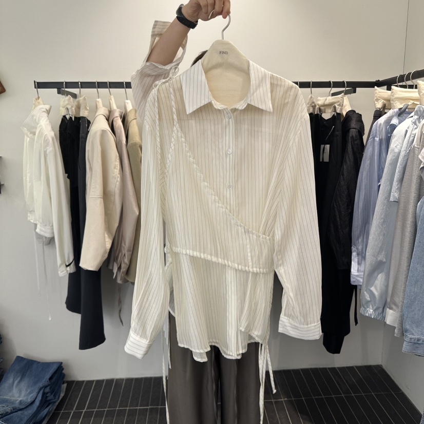 FIND-P韓國直郵㊣女裝新款熱賣職業時尚休閑25春夏襯衫蕾絲衫FIND-P襯衫/蕾絲衫圖色3