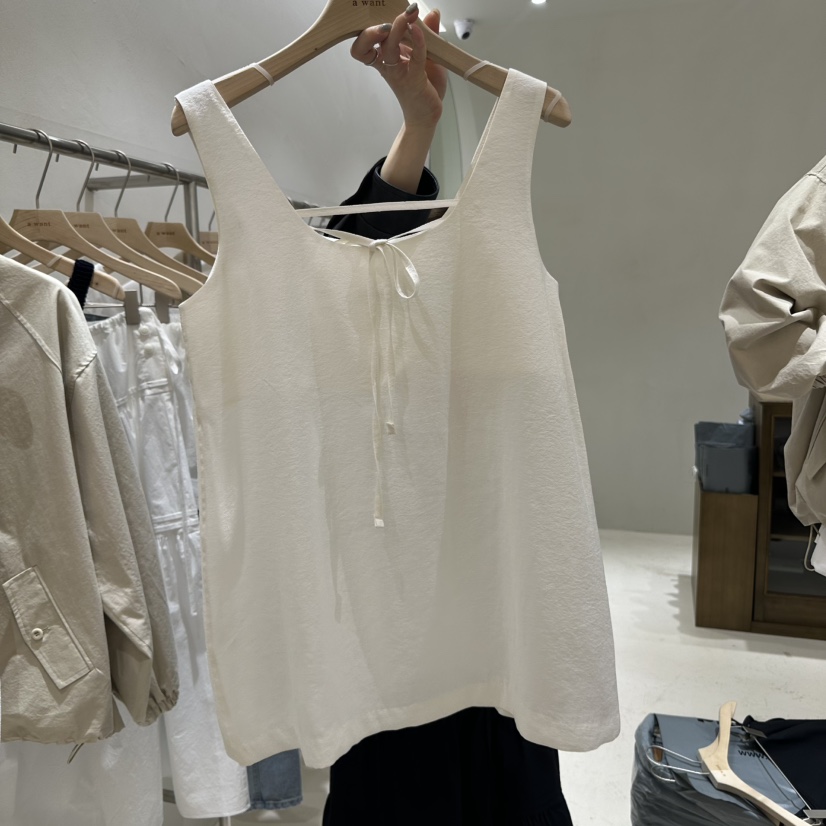 A WANT直郵韓國代購㊣女裝新品休閑25春夏人氣熱賣馬甲含腰繩A WANT馬甲