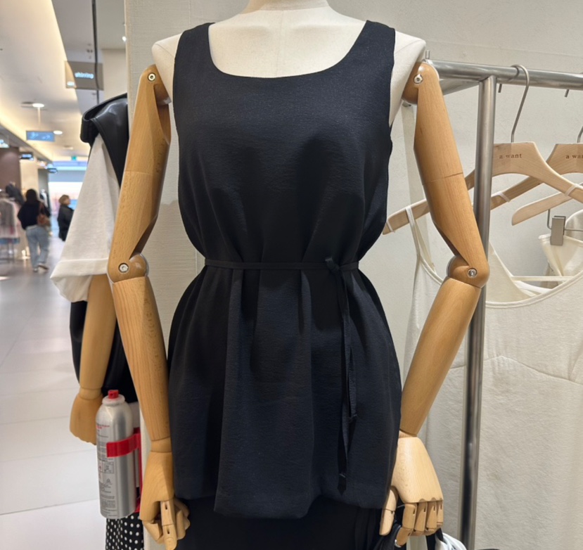 A WANT直郵韓國代購㊣女裝新品休閑25春夏人氣熱賣馬甲含腰繩A WANT馬甲圖色3