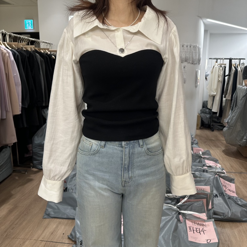LEWIN韓國直郵㊣女裝新品職業人氣25春夏時尚推薦襯衫蕾絲衫LEWIN襯衫/蕾絲衫圖色2