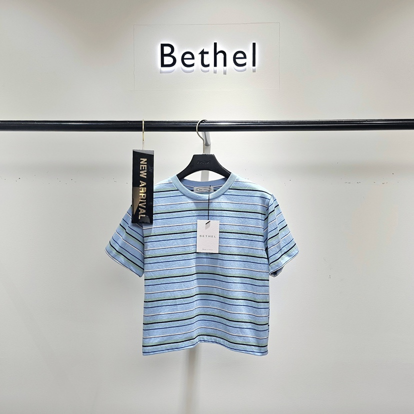 BETHEL韓國直郵㊣女裝新品時尚休閑熱賣25春夏職業推薦人氣T恤BETHELT恤圖色2