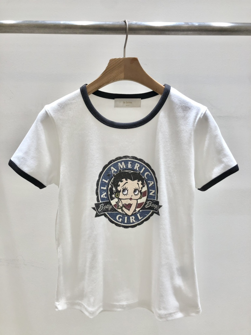BIENBIEN韓國直郵㊣女裝新款推薦熱賣25春夏時尚職業休閑T恤ir bien-PT恤圖色3
