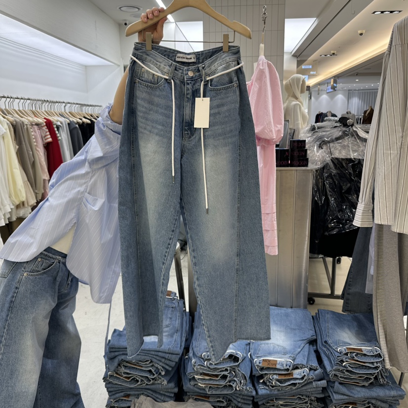 MIXXIN韓國直郵㊣女裝新款25春夏熱賣推薦時尚休閑職業牛仔褲MIXXIN牛仔褲圖色1