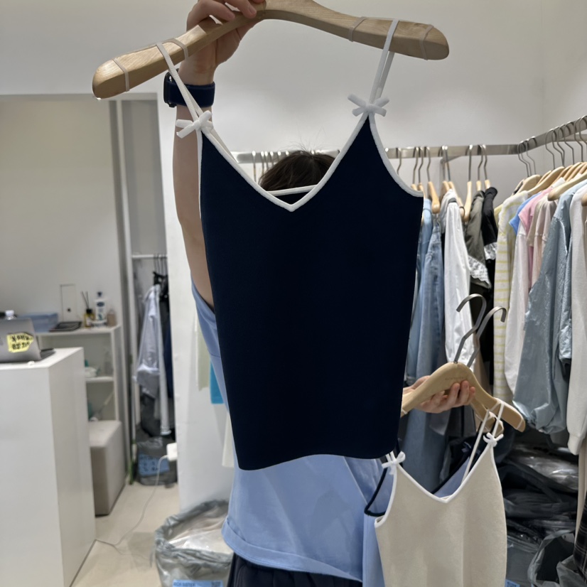 RICH SISTER直郵韓國代購㊣女裝新款25春夏吊帶背心蝴蝶結RICH SISTER吊帶/背心圖色2