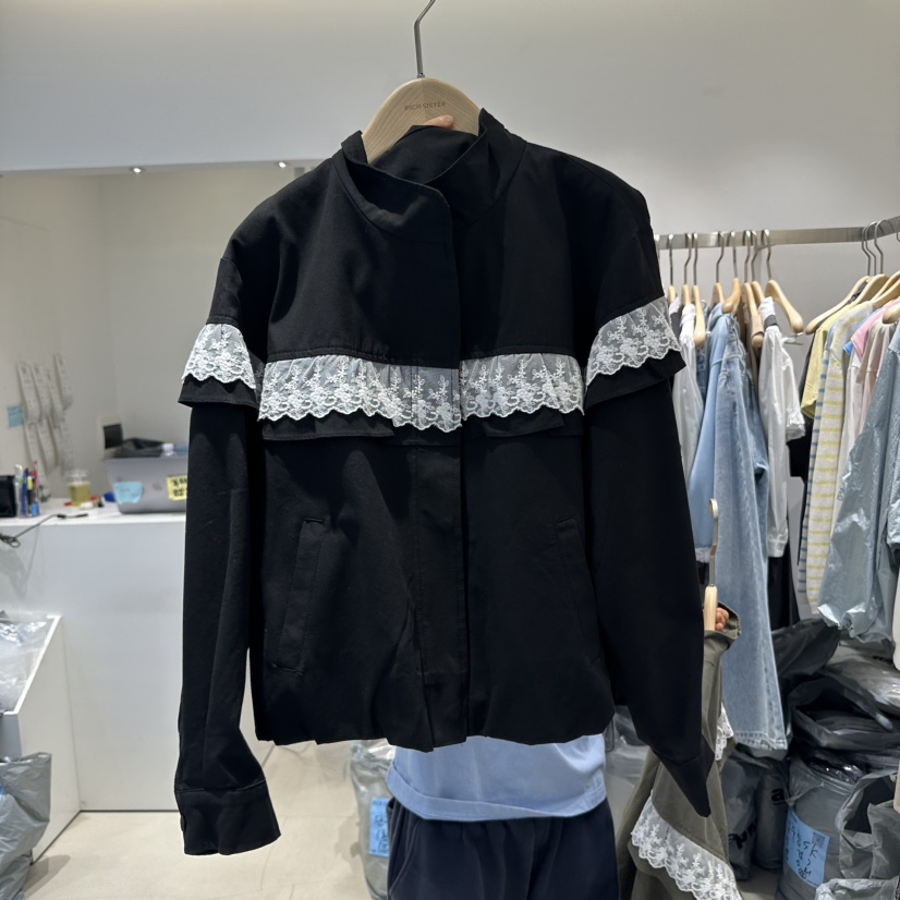 RICH SISTER直郵韓國代購㊣女裝新品休閑25春夏推薦夾克蕾絲RICH SISTER夾克圖色2