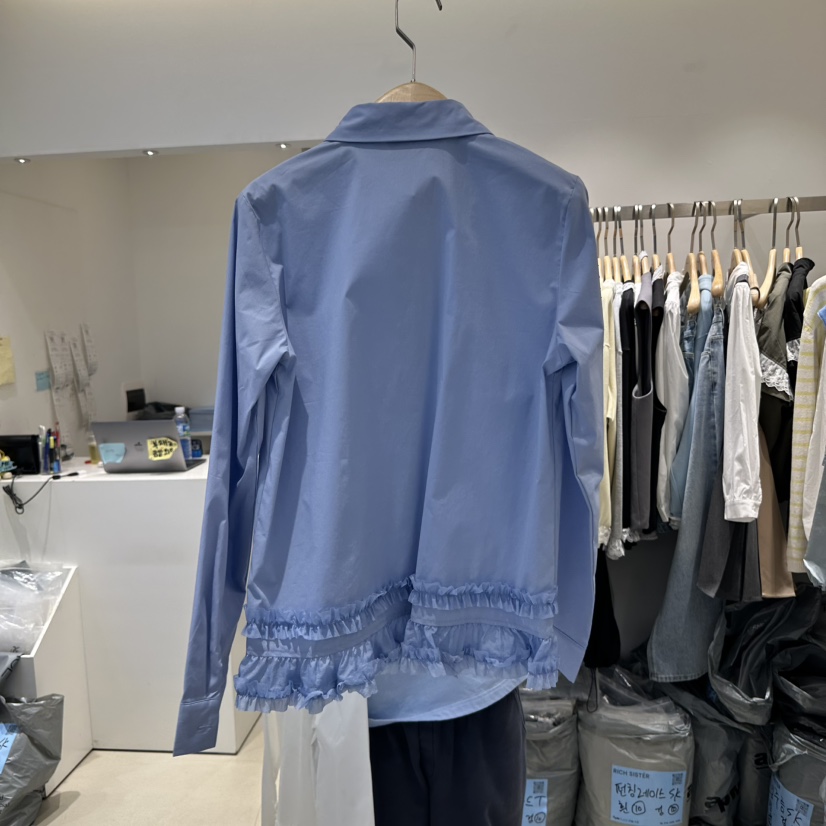 RICH SISTER直郵韓國代購㊣女裝新款人氣休閑職業襯衫蕾絲衫RICH SISTER襯衫/蕾絲衫