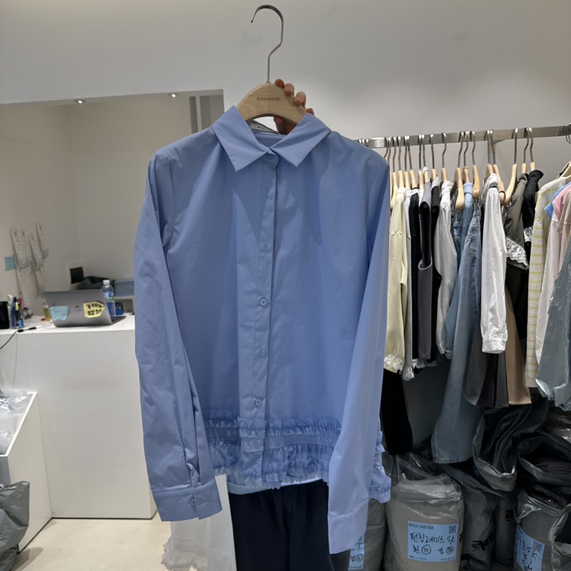 RICH SISTER直郵韓國代購㊣女裝新款人氣休閑職業襯衫蕾絲衫RICH SISTER襯衫/蕾絲衫圖色2