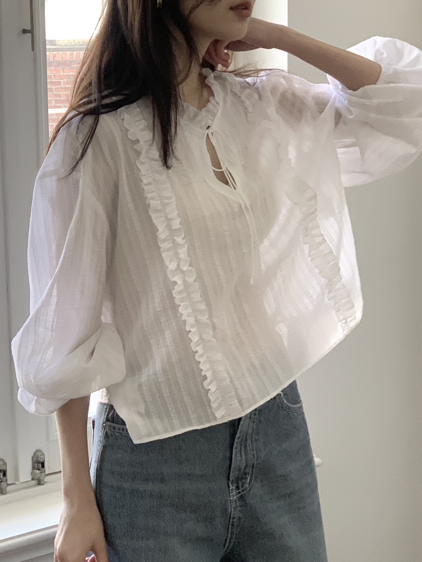 LOGARDEN韓國㊣直郵東大門代購女裝新款職業25春夏襯衫蕾絲衫LO GARDEN襯衫/蕾絲衫
