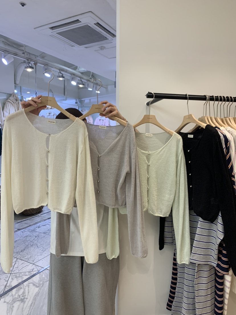 LOGARDEN韓國直郵㊣東大門實拍女裝新品休閑針織衫羊毛衫雙面LO GARDEN針織衫