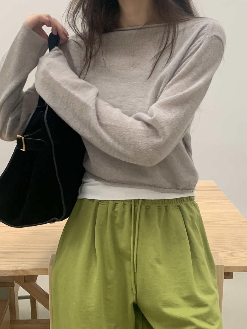 LOGARDEN韓國直郵㊣東大門實拍女裝新品休閑針織衫羊毛衫雙面LO GARDEN針織衫