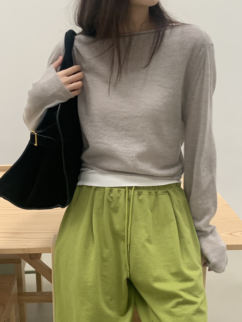 LOGARDEN韓國直郵㊣東大門實拍女裝新品休閑針織衫羊毛衫雙面LO GARDEN針織衫