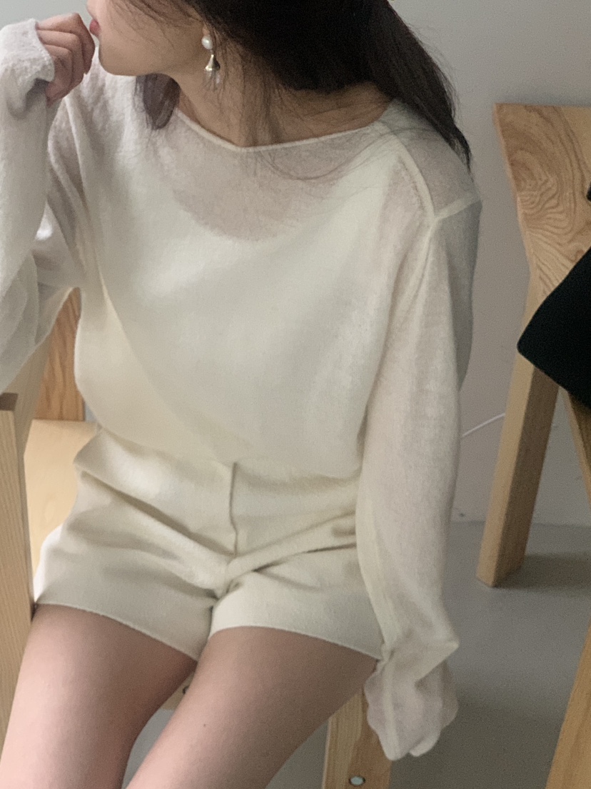LOGARDEN韓國直郵㊣東大門實拍女裝新品休閑針織衫羊毛衫雙面LO GARDEN針織衫